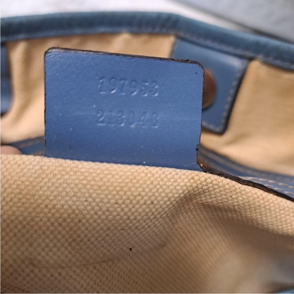 Gucci Tan and Blue Signature Tote Bag - Picture 5 of 16